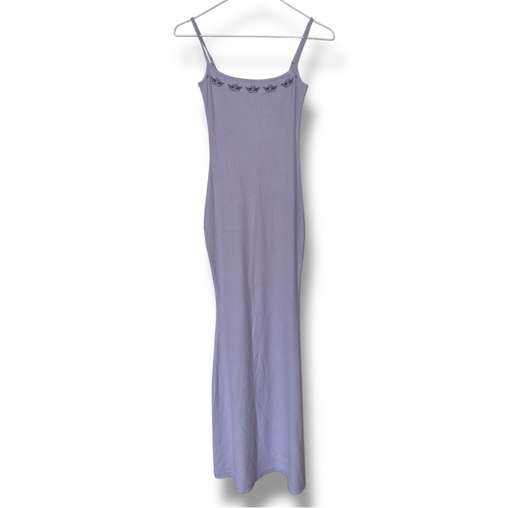 NWOT Medium Boys Lie Lavender Light Purple Maxi Bodycon Tight Sexy Ribbed Dress